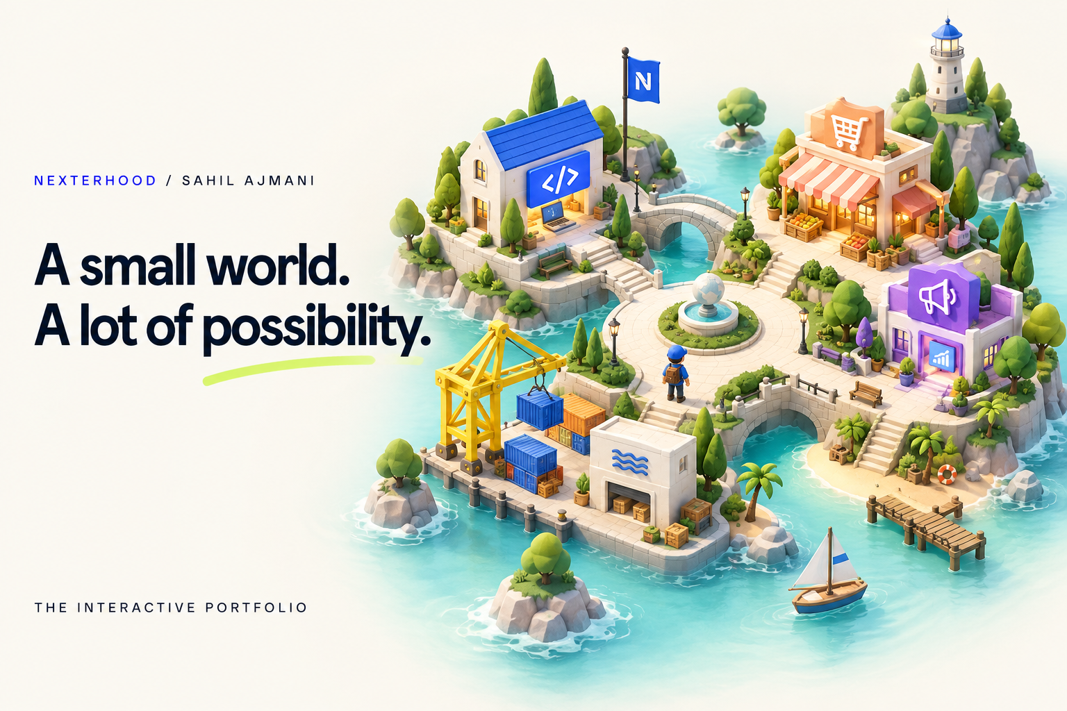 Nexterhood portfolio artwork introducing Sahil’s creative world